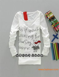 时尚精品手工钩绣长袖女T 可爱卡通图案引爆市场，解析生产与价格